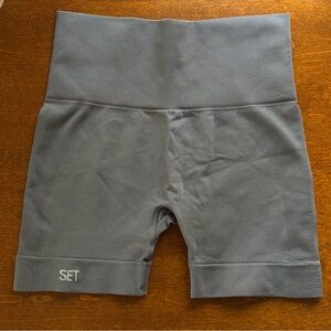 Set Active High-Waist Gray Women’s Seamless Shorts
